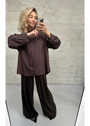 Anella check skjorte Chocolate Plum Neo Noir 